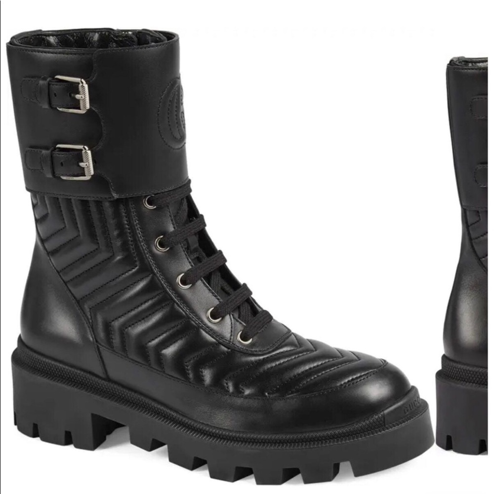 Gucci frances GG Matelssse platform combat boot
